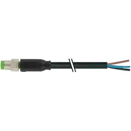 Murrelektronik M8 male 0 Degree with cable, PVC 3x0.25 bk UL/CSA 5m 7000-08001-6100500